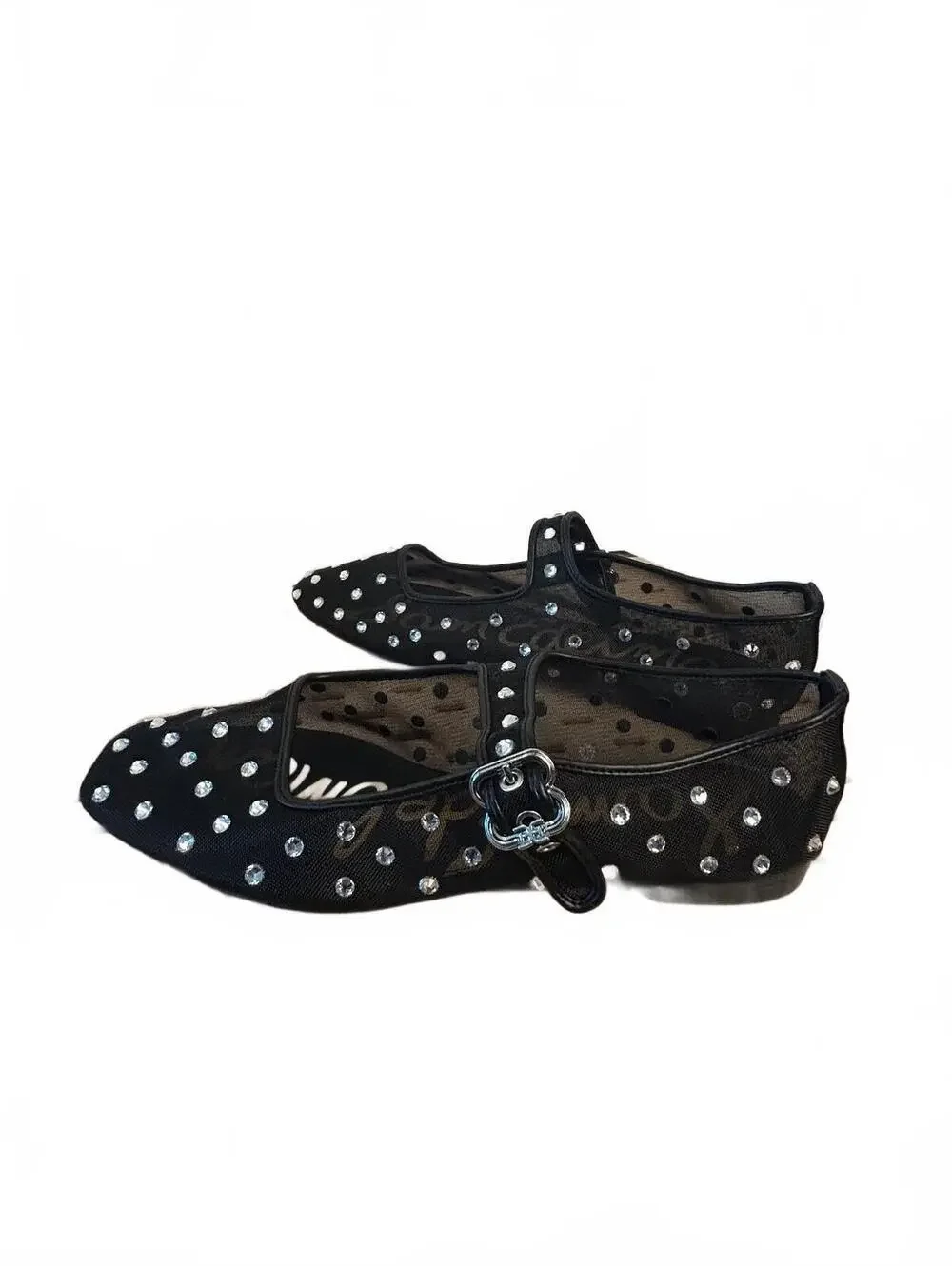 Sam Edelman Women's Black Mary Jane Flats with Rhinestone Accents NWT